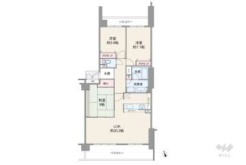 ヴェルデヒルズ箕面2180万円：間取り図