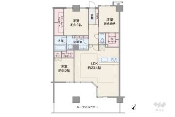 ヴェレーナシティ夙川パークナード1街区9880万円：間取り図