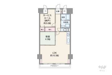 ロータリーライフ四ツ橋3180万円：間取り図