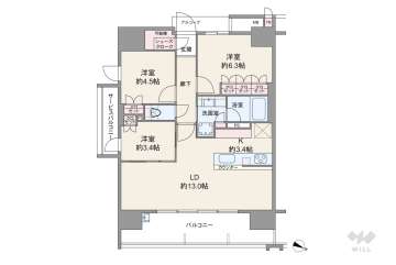 シエリア梅田豊崎10400万円：間取り図