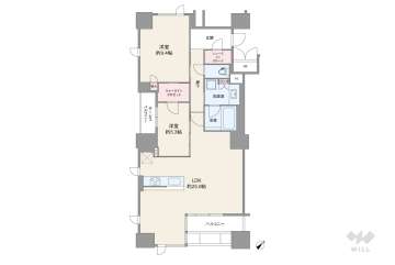 ユニハイム中之島堂島川タワーレジデンス11480万円：間取り図