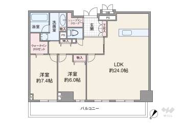 エスリード長堀タワー11000万円：間取り図