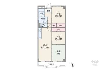 荒神山マンション498万円：間取り図