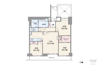 イトーピア夙川結善町6490万円：間取り図