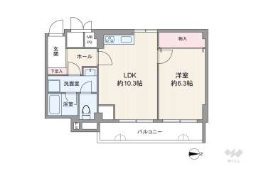 芦屋打出レックスマンション1780万円：間取り図