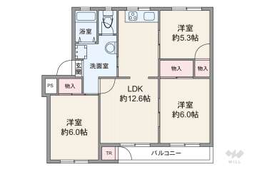 渦ヶ森コーポ15号館690万円：間取り図