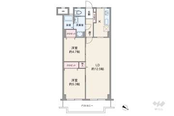 メガロコープ芦屋1350万円：間取り図