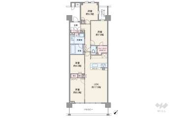 Brillia(ブリリア)夙川高塚町8980万円：間取り図