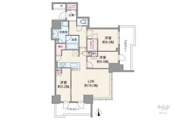 シエリアタワー大阪堀江14880万円：間取り図