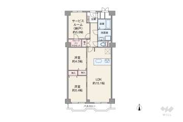 日商岩井第7緑地公園マンション　3090万円：間取り図