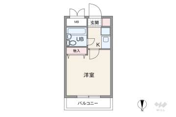 エスリード難波1280万円：間取り図