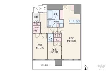 エルザグレース堀江タワー7480万円：間取り図