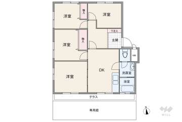 仁川フラットA棟1580万円：間取り図