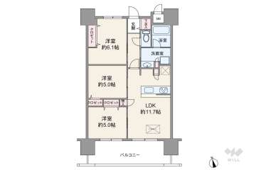 ドルチェヴィータ福島4380万円：間取り図