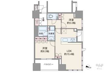 ザ・パークハウス 大阪梅田タワー15800万円：間取り図