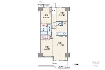 ディオフェルティ本町西4898万円：間取り図