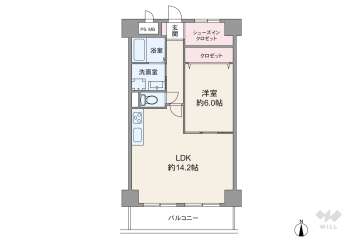 トーカンマンション東梅田3649万円：間取り図