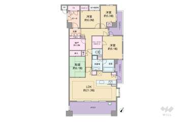 プレシアスシティ・ザ・シーズンズC棟3980万円：間取り図