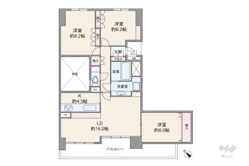 藤和シティホームズ芦屋4280万円：間取り図