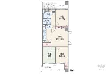 プリオーレ芦屋2480万円：間取り図