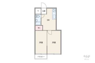 難波シティハイツ1480万円：間取り図