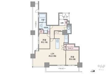 シティタワー堀江12400万円：間取り図
