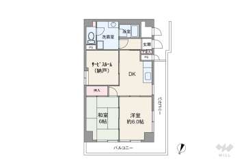 ライオンズマンション神戸本山1480万円：間取り図