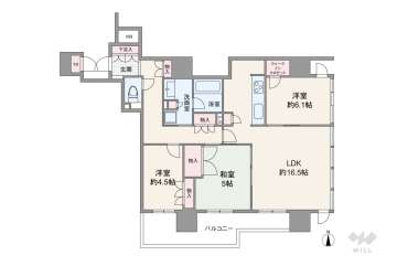 シャリエ松屋町タワーレジデンス8980万円：間取り図