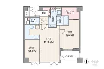 グランドメゾン芦屋翠ヶ丘スタイル7180万円：間取り図