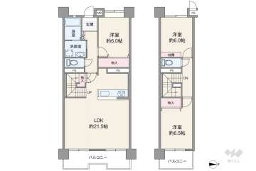 武庫川樹のまち15号棟2180万円：間取り図