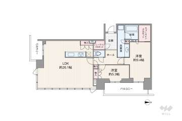 グランドメゾン上町一丁目タワー16800万円：間取り図