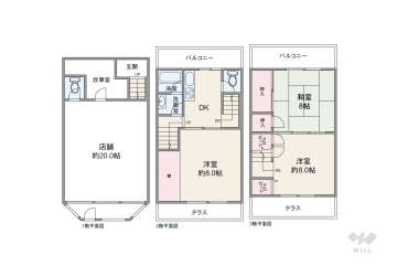 高槻市上本町 テラスハウス