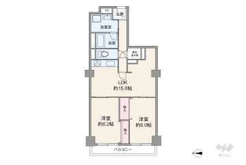 サンハイツ南堀江2900万円：間取り図