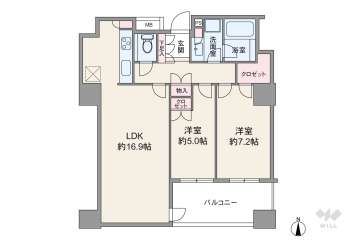 堂島ザレジデンスマークタワー12500万円：間取り図