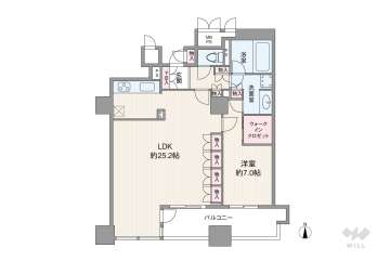 シティタワー堀江8920万円：間取り図