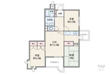 パレ武庫川プルミエール2880万円：間取り図