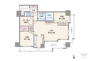 プレステージ四天王寺ラフィース8280万円：間取り図