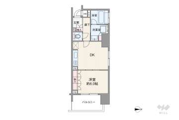 リーガル南堀江3800万円：間取り図