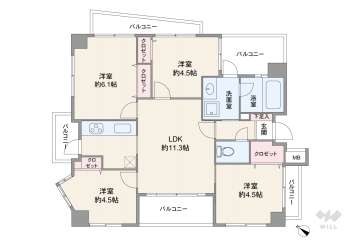 ワコーレリベルタ深江本町3180万円：間取り図