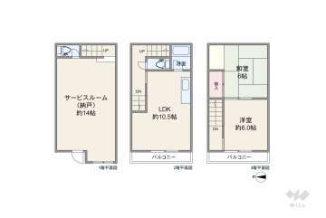 大阪市淀川区三津屋南1丁目 テラスハウス