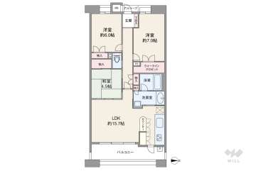 ピュア玉川7280万円：間取り図