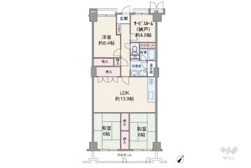 箕面東コーポラス2200万円：間取り図