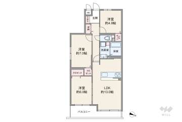 オーブラン芦屋伊勢町2298万円：間取り図
