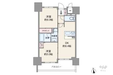 エステムプラザ大手前エヴァース4590万円：間取り図