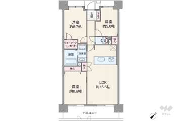 西宮マリナパークシティ桜のまち5番館2990万円：間取り図