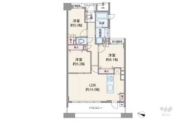 パークホームズ福島エルグレース6680万円：間取り図