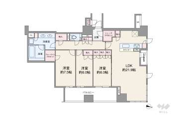 ザ・パークハウス 大阪梅田タワー29980万円：間取り図