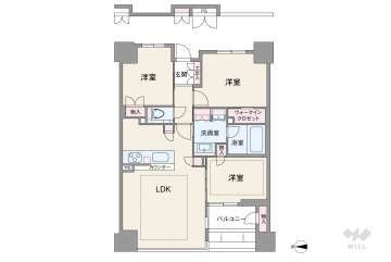 リバーガーデン四天王寺8680万円：間取り図