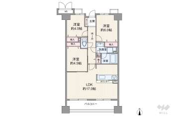 ローレルコート今福鶴見4780万円：間取り図
