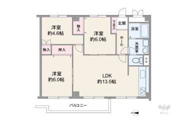 エスポアール芦屋2580万円：間取り図